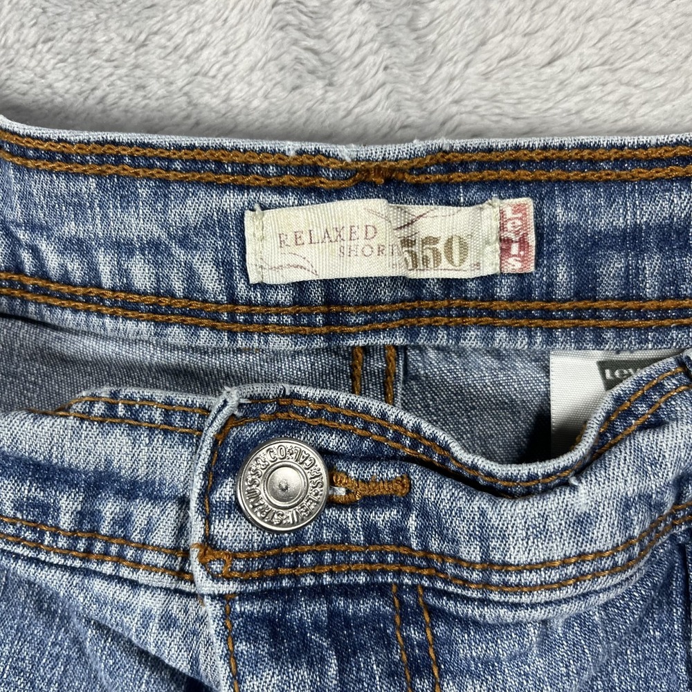 Vintage Levis 550 Relaxed Short RedTab Y2K 2000's Denim Blue Jean Shorts Size 12 - Picture 7 of 11